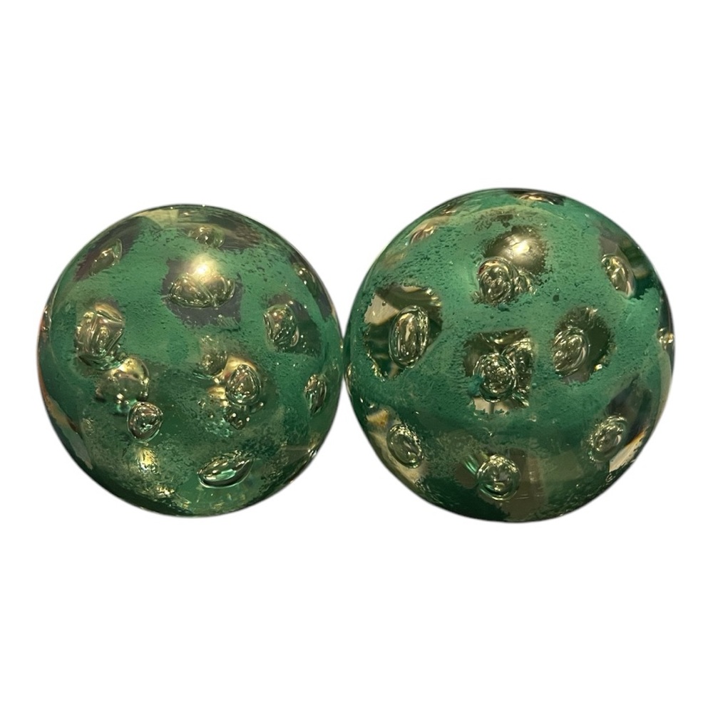 Matching pair of glass art